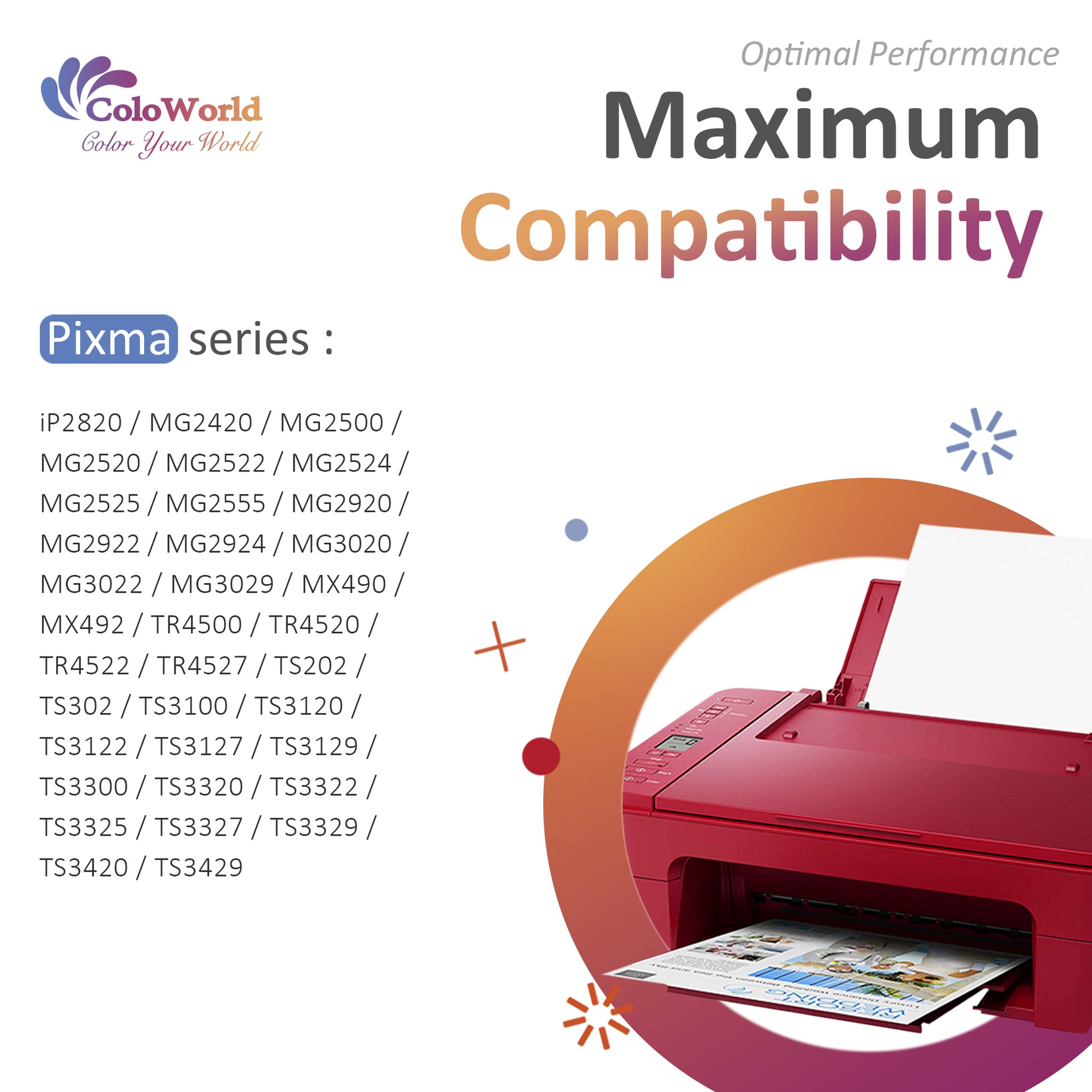ColoWorld 245 246XL Ink Cartridges Compatible for Canon PIXMA MG2522 TS3122 MX492 MX490 TR4500 TR4520 TS3322 Printer (2-Pack)